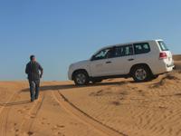 Stopp in der Sahara-Sandwüste