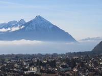181 Silvester im Berner Oberland -  Interlaken - Blick über Interlaken zum Niesen vom Hotel Metropol