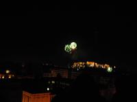 Feuerwerk auf der Dachterrasse des Hotels