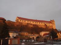 Burg Wettin im Abendlicht