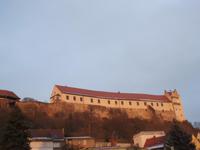 Burg Wettin im Abendlicht