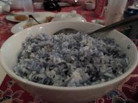 01.02.2016: Kuala Lumpur - Mittagessen im Central Market (Blauer Reis)