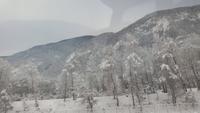 Winterlandschft auf der Fahrt von Bex nach Zermatt