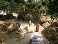 Dreschplatz - mit Hilfe des Windes werden Spreu und Körner getrennt (worfeln)