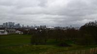 Greenwich, Blick auf die Stadt mit Canary Wharf und Docklands