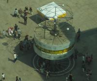 Blick vom Fernsehturm auf Weltzeituhr