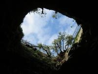 In der Grotte von Castellana – Blick in den Schlund (60 Meter)