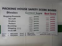 Verpackungsfabrik für Orangen - Punkte für Sicherheit am Arbeitsplatz