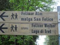 Wegweiser zur Felixer Alm