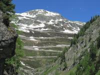 Glacier-Bernina-Reise, Fahrt zum Säntis - Blick zur Grimsel-Pass-Straße