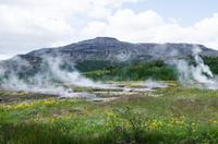 Heiße Quellen beim Großen Geysir auf Island