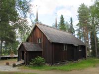 Eine der ältesten Holzkirchen Finnlands in Sodankylä