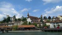 Luzern, Stadtführung mit Susy,Blick auf die Spreuerbrücke