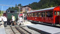 Fahrt mit der Rigi-Dampfbahn (Halt an der Station Rigi-Kaltbad)
