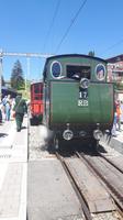 Fahrt mit der Rigi-Dampfbahn (Halt an der Station Rigi-Kaltbad)