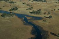 Flug über das Okavango Delta
