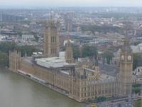 Blick vom London Eye auf Westminster