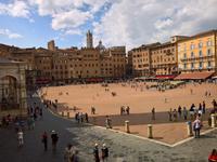 Der Platz in Siena, wo der Palio, das Pferderennen stattfindet.