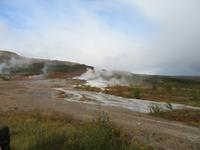 Dampfende Geysire 