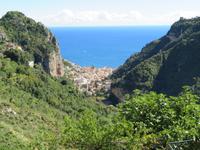 Wanderung durch das Mühlental von Amalfi - Blick Richtung Amalfi