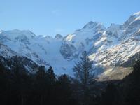 019 Fahrt mit dem Bernina-Express - Blick zum Piz Bernina und dem Monteratschgletscher