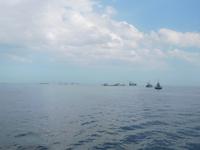 Wartende Schiffe auf die Einfahrt in den Panamakanal