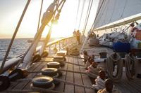 Sonnenaufgang an Deck