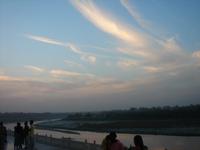Abendstimmung am Taj Mahal in Agra