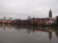 Blick auf Telc vom Stadtsee