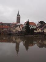 Blick auf Telc vom Stadtsee