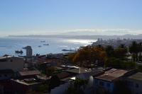Blick vom Wohnhaus von Pablo Neruda auf die Bucht von Valparaiso