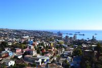 Blick vom Wohnhaus von Pablo Neruda auf die Bucht von Valparaiso