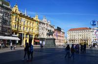 028 Zagreb, Hauptplatz mit Denkmal von Ban Josip Jelacic