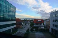 031 Zagreb, Blick vom Aristos Hotel zum Medvednica-Gebirge