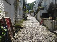 Clovelly - private Dorf mit Transportschlitten