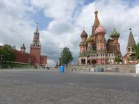 Rußland, Moskau, Basilius Kathedrale und Spasski Turm