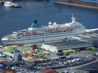 258 Bergen - Blick vom Fløyen auf MS Albatros