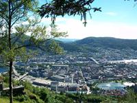 Blick auf Bergen