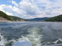 Motorbootfahrt auf dem Jenissei