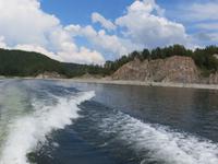 Motorbootfahrt auf dem Jenissei