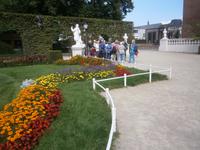 Trier, Blumenschmuck im Park gegenüber 