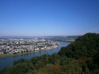 Feste Ehrenbreitstein, Blick vom Aussichtspunkt des Bugageländes auf den Rhein