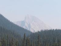 Diesige Sicht wegen der Waldbraende