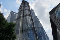 Shanghai-Pudong, die großen Drei: Flaschenöffner, Jin Mao und Shanghai Tower (v. l. nach r.)