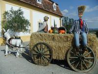 Auf im Gutshof ist alles herbstlich dekoriert