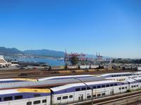 Blick auf Bahnhof und Hafen von Vancouver