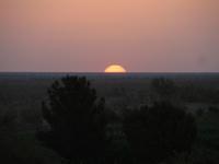 Sonnenaufgang am Rande der Wüste