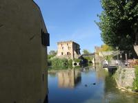Mühlendorf Borghetto – Blick zur Brücke Visconti