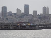 San Francisco - Rückfahrt von Alcatraz mit Blick auf den Pier 39