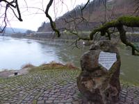 an der Entstehung der Weser - Weserstein